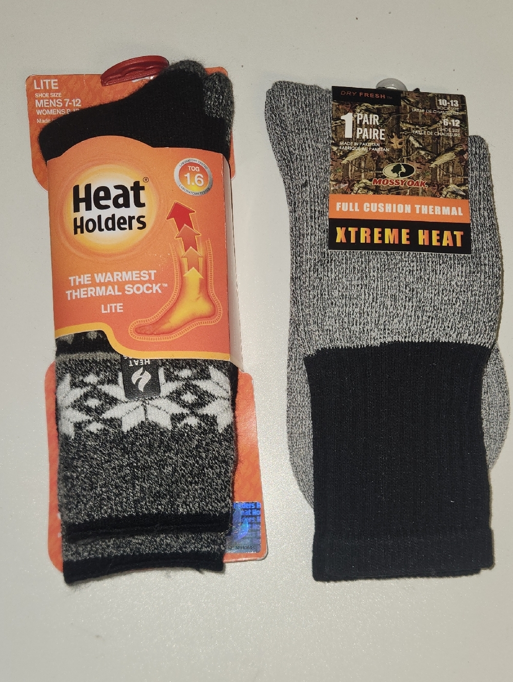 Heat Holders Men's Grey Black Thermal Socks - Lite Warmth